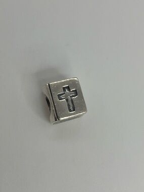 Pandora 925 ALE Sterling Silver Bible w Cross Charm Bead